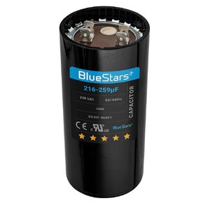340-408 uf/MFD 220-250 VAC ±20% Volts Round Start Capacitor 50/60 Hz AC Electric Replacement Part by Blue Stars - Exact Fit for Single-Phase Electric Motors and Gear Motor Applications