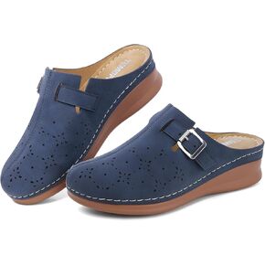 TEMOFON Clogs for Women Slip on Mules: Comfortable Soft Garden Clogs Footbed Dressy Platform Sandals