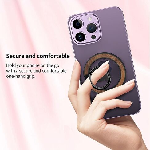 Metal Phone Ring Grip， Magnetic Phone Ring Holder，Thin Phone Kickstand Compatible with Finger Loop, Bling Phone Ring Stand for Mag Safe iPhone 16/15/14/13/12 Series（Glitter Silver Diamond） in Saudi Arabia
