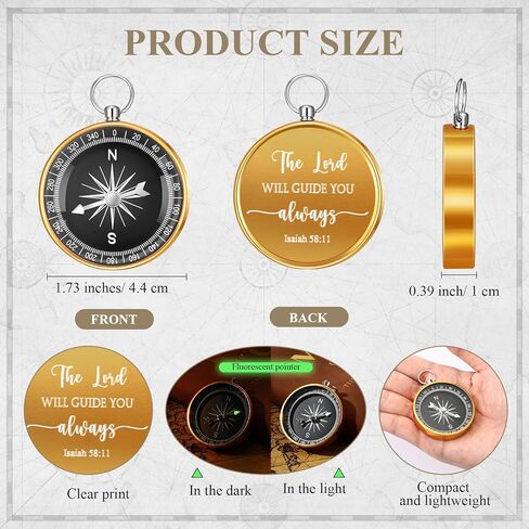 4 Pcs Baptism Gifts for Men Pastor Gifts Includes Man of God Pastor Leather Journal Notebook Christian Pen Religious Compass with Presentation Box Dad Priests Ministers Gifts in Kuwait