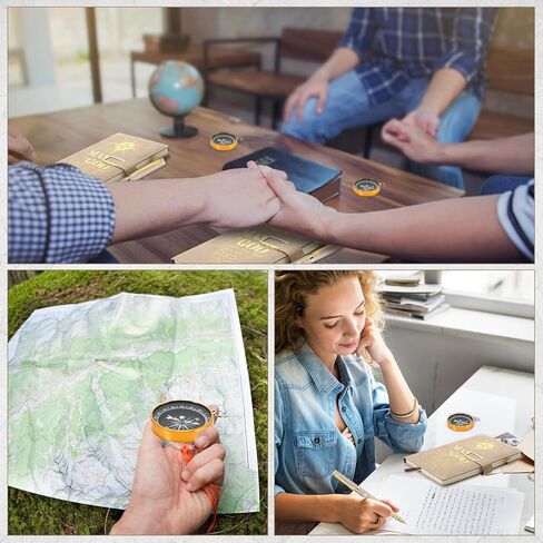 4 Pcs Baptism Gifts for Men Pastor Gifts Includes Man of God Pastor Leather Journal Notebook Christian Pen Religious Compass with Presentation Box Dad Priests Ministers Gifts in Kuwait