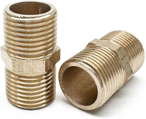 Brass Pipe Fitting, 1/2" x 1/2" G Male Thread Pipe, Faucet Extension Adapter Kits, 4" Long Hex Nipple, 1-Pack in Kuwait