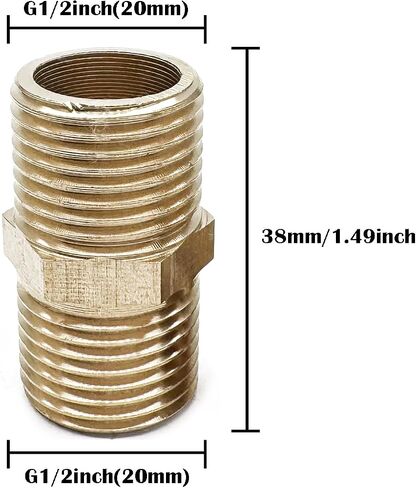 Brass Pipe Fitting, 1/2" x 1/2" G Male Thread Pipe, Faucet Extension Adapter Kits, 4" Long Hex Nipple, 1-Pack in Kuwait
