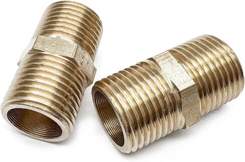 Brass Pipe Fitting, 1/2" x 1/2" G Male Thread Pipe, Faucet Extension Adapter Kits, 4" Long Hex Nipple, 1-Pack in Kuwait