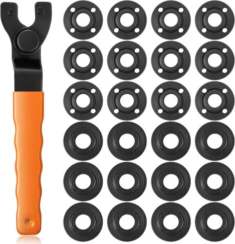 Hicarer 25 قطعة زاوية طاحونة زاوية طقم مفتاح ربط 5/8 "-11 شفة معدنية قفل مفتاح ربط الجوز متوافق مع ديوالت ماكيتا بوش هيتاشي ميتابو in Saudi Arabia