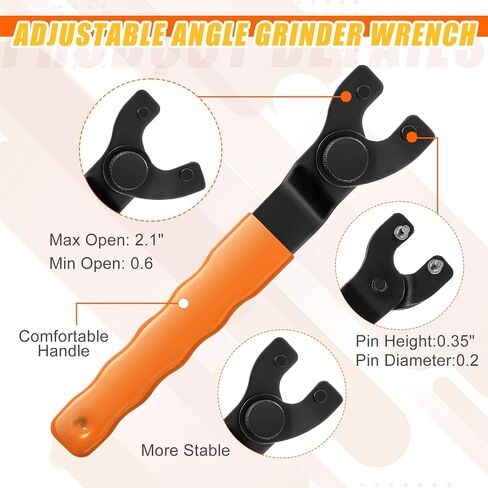 Hicarer 25 قطعة زاوية طاحونة زاوية طقم مفتاح ربط 5/8 "-11 شفة معدنية قفل مفتاح ربط الجوز متوافق مع ديوالت ماكيتا بوش هيتاشي ميتابو in Saudi Arabia