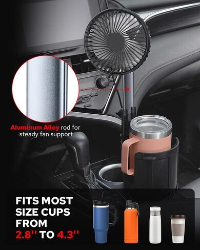 Benlari Cup Holder Phone Mount,Adjustable Cell Phone Holder 360° Rotation Car Cup Holder Expander Compatible with iPhone All Smartphones in Saudi Arabia