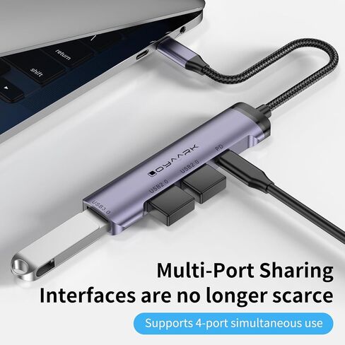 USB C HUB,USB C to 4K30hz HD Multi-Port Adapter,3 USB 3.0 Ports and 1 5Gbps Type-C Data Ports,USB c Splitter with 4K30hz HD Port and PD 100W Smart Charging in Saudi Arabia