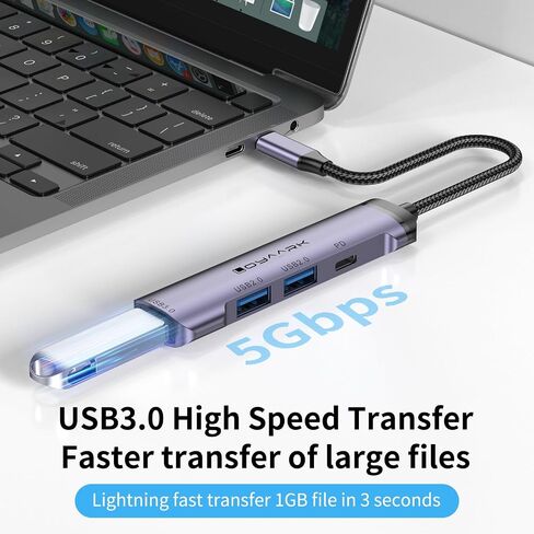 USB C HUB,USB C to 4K30hz HD Multi-Port Adapter,3 USB 3.0 Ports and 1 5Gbps Type-C Data Ports,USB c Splitter with 4K30hz HD Port and PD 100W Smart Charging in Saudi Arabia