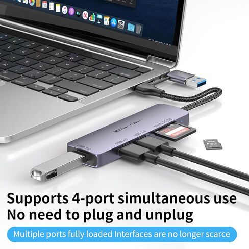 USB C HUB,USB C to 4K30hz HD Multi-Port Adapter,3 USB 3.0 Ports and 1 5Gbps Type-C Data Ports,USB c Splitter with 4K30hz HD Port and PD 100W Smart Charging in Saudi Arabia