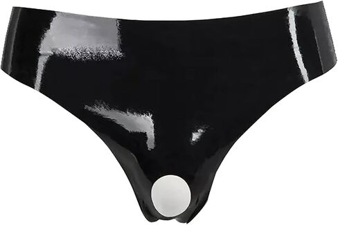 بوكسر رجالي من الجلد PVC من Panegy، سروال قصير مثير مثير مفتوح بين الرجلين وسحاب لامع غير لامع (الملصق L-5XL= US XS-2XL) in Kuwait