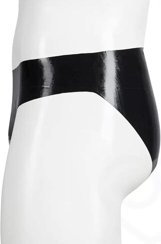 بوكسر رجالي من الجلد PVC من Panegy، سروال قصير مثير مثير مفتوح بين الرجلين وسحاب لامع غير لامع (الملصق L-5XL= US XS-2XL) in Kuwait