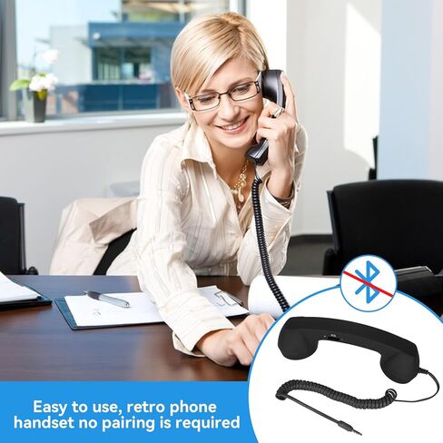 سماعة هاتف للهاتف المحمول، سماعة هاتف ريترو مع مقبس 3.5 ملم، جهاز استقبال للهاتف المحمول، سماعة هاتف قديمة، جهاز استقبال محمول للهاتف الخلوي (أرجواني) in Kuwait