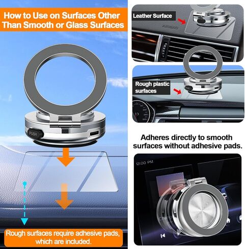 AICase Fall Car Electric Suction Cup Vacuum Magnetic Phone Holder, 360° Rotatable Compatible with MagSafe Magnet Strong Vacuum Suction Cell Phone Car Mount for iPhone & Android, Black in Saudi Arabia