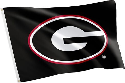 لافتات علم جامعة جورجيا لصبار الصحراء بولدوج UGA Dawgs أعلام 100% بوليستر للاستخدام الداخلي والخارجي 3x5 (تصميم 1) in Saudi Arabia