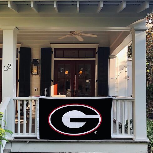 لافتات علم جامعة جورجيا لصبار الصحراء بولدوج UGA Dawgs أعلام 100% بوليستر للاستخدام الداخلي والخارجي 3x5 (تصميم 1) in Saudi Arabia