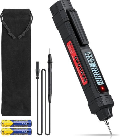 Neoteck 2 in 1 Pen Type Digital Multimeter Non-Contact Voltage Tester 6000 Counts Intelligent Multimeter with LCD Display for AC/DC Voltage Resistance Diode Continuity Capacitance Frequency-Orange in Saudi Arabia
