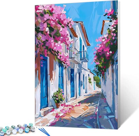 طلاء شلال فرويست بالأرقام، كابينة خشبية في مجموعة طلاء الخريف بالأرقام للبالغين، رسم المناظر الطبيعية الطبيعية للحرف الفنية لتزيين جدران المنزل بدون إطار 40.64 سم عرض × 50.8 سم ارتفاع in Kuwait