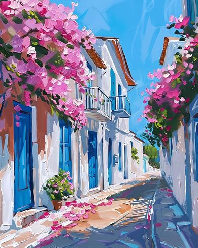 طلاء شلال فرويست بالأرقام، كابينة خشبية في مجموعة طلاء الخريف بالأرقام للبالغين، رسم المناظر الطبيعية الطبيعية للحرف الفنية لتزيين جدران المنزل بدون إطار 40.64 سم عرض × 50.8 سم ارتفاع in Kuwait