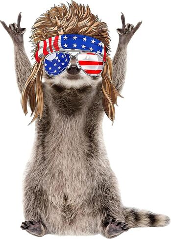 ملصق STICKY DUDE Mullet USA Racoon Raccoon، ملصق سيارة لطيف راكون مضحك، 5 بوصات - صندوق تبريد من الفينيل على شكل كأس Yeti، ملصق مقاوم للماء، ملصق جداري للكمبيوتر المحمول في السيارة ونافذة ممتصة للصدمات in Saudi Arabia