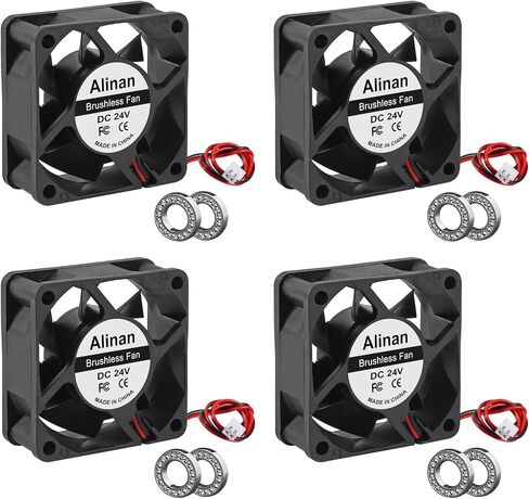 Alinan 4pcs 6025 60mm x 25mm 5V USB Dual Ball Bearings Brushless Fan 2Pin DC Cooling Exhaust Fan for Radiator DIY Air Exhaust Vent Cooling in Saudi Arabia