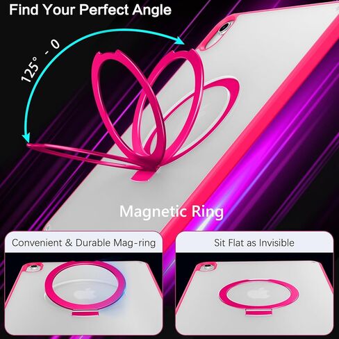 BENTOBEN for iPad 10th Generation Case with Invisible Foldable Kickstand Stand Ring Holder, Slim Thin Translucent Matte Shockproof Protective Cover for iPad 10th Gen 10.9 inch 2022 Release, Black in Kuwait