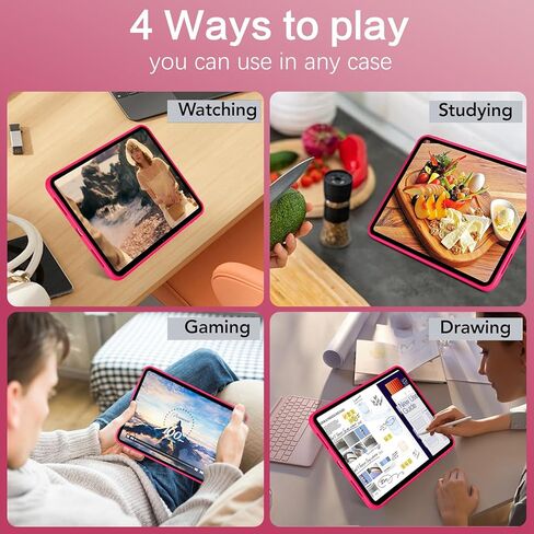 BENTOBEN for iPad 10th Generation Case with Invisible Foldable Kickstand Stand Ring Holder, Slim Thin Translucent Matte Shockproof Protective Cover for iPad 10th Gen 10.9 inch 2022 Release, Black in Kuwait