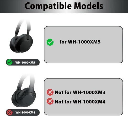 Adhiper Protective Earpad Covers for Sony WH-1000XM5, Upgraded Silicone Ear Covers for Sony WH-1000XM5 Wireless Headphones, Tight Fit, Sweatproof, Easily Washable - Black in Saudi Arabia