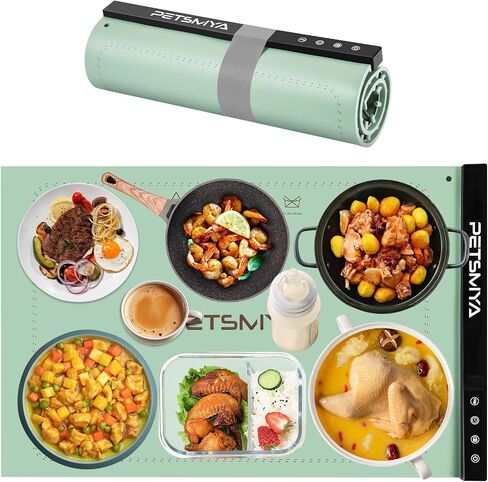 Electric Warming Tray,food warming mat,warming mat for food -Full Surface Heating,Rollable&Portable,Premium Silicone Nano-Material,Baby Clock-Versatile Food Warmers for Gatherings,Parties,Everyday Use in Saudi Arabia