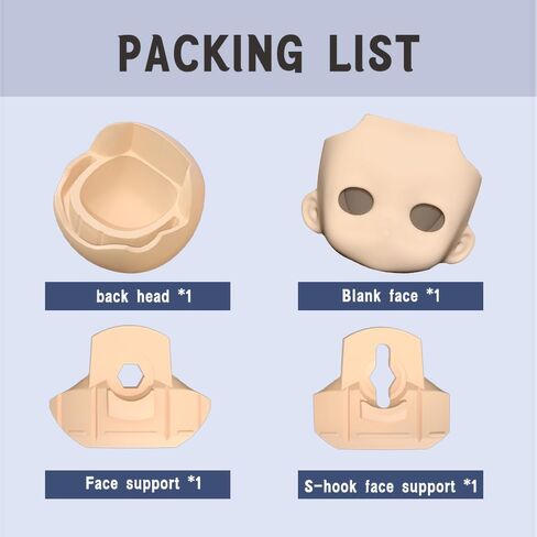 رأس دمية YMY مع ملحقات رأس دمية بديلة عشوائية فارغة لجسم الدمية بمقياس 1/12 (أبيض حليبي) in Kuwait