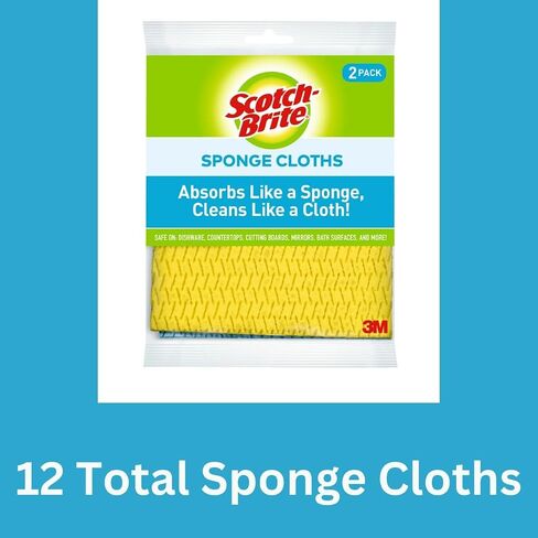 3M 9055 2PK Sponge Cloth, Pack of 1, Assorted in Saudi Arabia