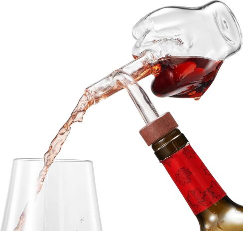 Italian Wine Aerator Decanter, Aerator Pourer, Red & White In Bottle Aerators, Makes Your Wines Taste Better, Italian Design Decanter, Whiskey & Spirits Gifts, 2x5 Inches Areadivino Aerator Clear in Saudi Arabia