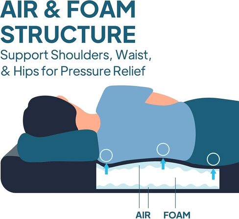 LOSTHORIZON Truck Bed Camping Air Mattress with Foam, Self Inflating Sleeping Pad for Full Size 6-6.5FT with Air Pump, 4.5" Thick in Saudi Arabia