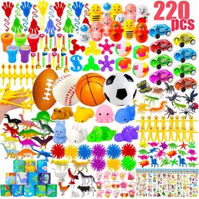 GOAUS Party Favors for Kids, 220 Pcs Small Toys Prizes Bulk, Goodie Bag Stuffers, Treasure Box Toys for Classroom, Prize Box Birthday Gift Bag Easter Egg Fillers