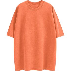 Wrenpies Oversized T Shirts for Women Vintage Basic Boyfriend Tees Loose Fit Baggy Grunge Shirts Acid Wash Cotton Tshirt Tops
