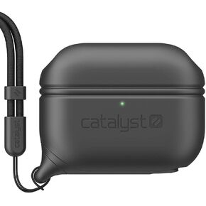 Catalyst Waterproof & Drop Proof Case for AirPods Pro (2nd Generation) Special Edition Compatible with Wireless Charging, Cover Soft Skin, with Carabiner (Black)