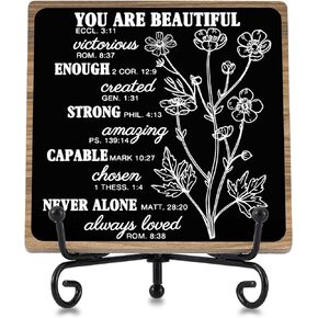 Thank You Gifts for Women Men Friends Mom, Thank You for Being A Blessing in My Life Wooden Plaque with Stand, Thanksgiving Day Gifts for Family Member Desk Decor 4 X 4 Inch