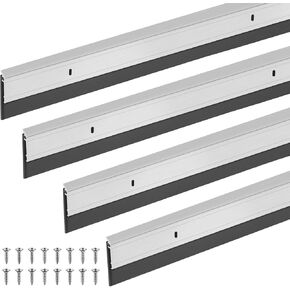 4 Pcs 1-3/4 x 36 Inch Door Draft Stopper Door Sweep for Bottom of Door, Seal Sliding for Exterior and Interior Doors, Dust and Noise Insulation Weather Stripping Draft Guard Insulator