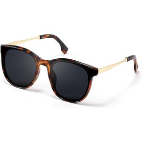 Foliful Vintage Polarized Sunglasses for Women Men Retro Trendy Style UV400 Classic Oversized Women Mteal Frame Sunglasses