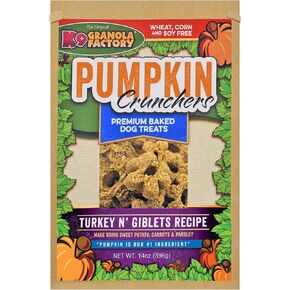 K9 Granola Factory Pumpkin Crunchers, Turkey N' Giblet Recipe Dog Treats 14oz