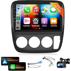 8Core 2G 64G Android Car Stereo for Honda CRV 1997-2001 Radio with Wireless CarPlay Android Auto DSP 46EQ Podofo 9inch 1280x720P IPS Touch Screen Bluetooth5.0 GPS WiFi AHD IP67 Backup Camera