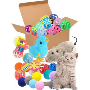 Cat Toys for Indoor Kittens Plastic Balls with Bells 10 Assorted Colors Ideal for Playtime Hunting Instinct Stimulation and Daily Exercise
