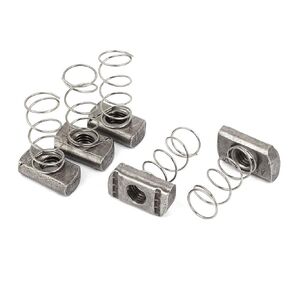 sourcingmap M8 304 Stainless Steel Long Spring Channel Nuts 5pcs