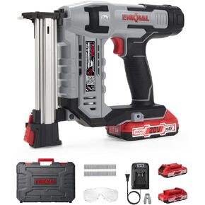 Electric Nail Gun, 23 Gauge Cordless Pin Nailer, 3/8" to 1-3/8" Nails, Battery Powered, 2×Batteries, Charger, and 3600 Nails Included (L823-PN)