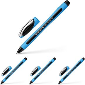 Schneider Slider Memo XB (Extra Broad) Ballpoint Pen, 1.4 mm, Light Blue Barrel, Black Ink, Blister Pack of 1 Pen (75023)