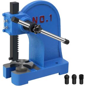 1 Ton Manual Arbor Press,5.5" Maximum Height Heavy Duty Cast Iron Desktop Punch Press Machine, for Riveting Punching Holes