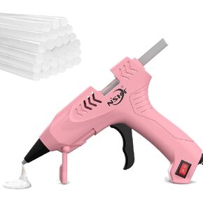 80W Hot Glue Gun with 20 Glue Sticks, High-Temp Craft Glue Gun, Fast Heating, Copper Nozzle, Safe Anti-Scald, Ideal for DIY, Home Repair, Arts, Crafts, School Projects（Large）