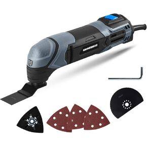 Hammerhead 2.2-Amp Oscillating Multi-Tool with 1pc Flush Cut Blade, 1pc Semicircle Saw Blade, 1pc Sanding pad, 3pcs Sanding Paper - HAMT022