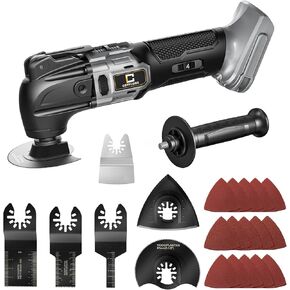 Cordless Oscillating Tool Compatible with Milwaukee 18V Battery, Brushless-Motor Tool with Auxiliary Handle, Oscillating Multi-Tool for Scraping, Sanding,Cutting Wood(Battery Not Included)