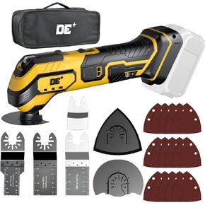 Cordless Oscillating Tool for Dewalt 20V Battery, 6 Variable Speed&3° Oscillation Angle Multi-Tool, 23PCS Tool Kit with Quick-Lock accessory change for Scraping, Sanding, Cutting Wood(Tool Only)